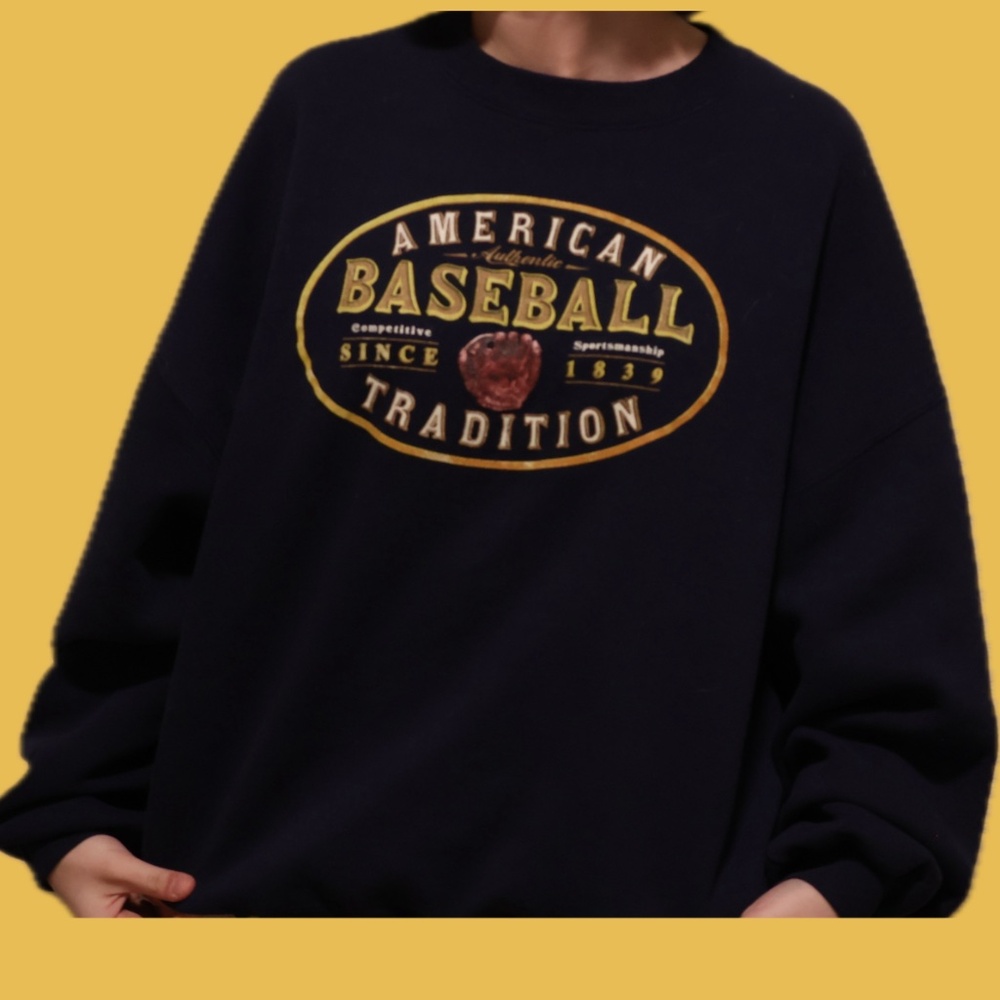 Vintage American Baseball Image Sweatshirt - Picture 2 of 2